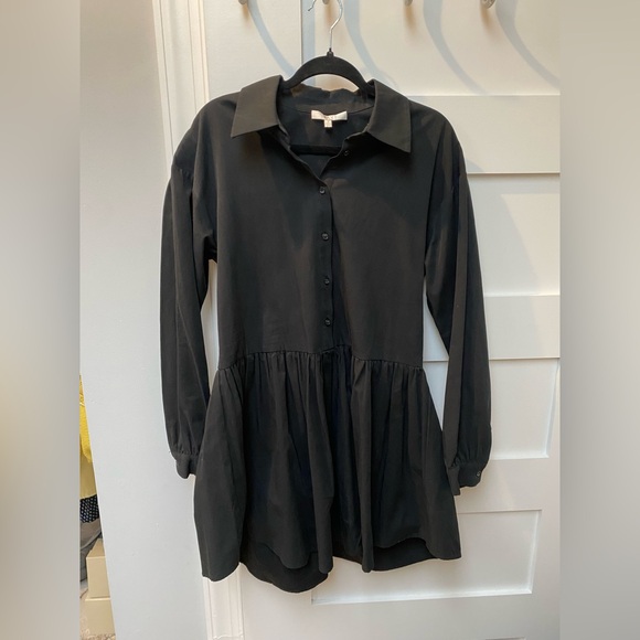 WAYF black Georgia Mini button down Shirt Dress - Picture 4 of 7